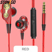 STONEGO Dual Driver Earbuds for Music In Ear Headphones with Microphone High-fidelity Audio&Deep Bass Volume Control Headset