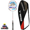 WACKER Victor Victory Spike MX-7600D Badminton Rack 3U All-Carbon One-Piece White Red Threaded Grap