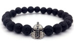 new fashion Hot Trendy Lava Stone Pave CZ Imperial Crown And Helmet Charm Bracelet For Men Or Women Bracelet Jewelry Pulseira homb