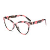 SHAUNA Oversize Women Cat Eye Glasses Frame Fashion Nail Decoration Ladies Clear Lens Glasses UV400