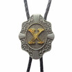 Men Bolo Tie Original Initial Letter Western Cowboy Cowgirl Wedding Bolo Tie Leather Necklace