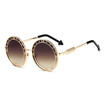 SHAUNA Unique Clock Sharp Women Round Sunglasses Oversize Fashion Men Blue Gradient Lens Glasses UV400