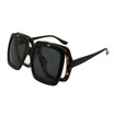 SHAUNA Oversize Folding Punk Styles Women Square Sunglasses Popular Double Lens Men Shades UV400