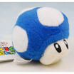Super Mario Blue Mushroom Character Figure Plush Stuffed Doll Kid Gift
