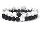 new fashion 2PcsSet Couples Distance Bracelet Classic Natural Stone White&Black multicolor Beaded Bracelets for Men Women Bes