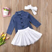 Toddler Baby Girl Clothes Set Denim topsskirtsHeadband Outfits Summer Outfits