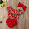 Newborn Baby Girls Off Shoulder Tops BlouseShorts 2PCS Outfits Clothes Set