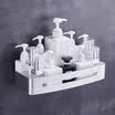 YOUQIN YOUQIN Rack de baño espacio Rack de baño de aluminio Perforador libre de cuatro esquinas Canasta de almacenamiento Rack Baño de cuatro cuadrados