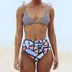 AU Womens Swimsuit Bandage Bikini Push-up Padded Bra Bathing High Waist Swimwear