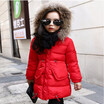 2018 Thick Warm Fur Hooded Girls Winter Coat Zipper Solid Slim Child Winter Jacket For Girls Baby Kids Cotton Parka Down