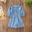 Toddler Kids Baby Girls Denim Jumpsuit Romper Bodysuit Clothes Outfits Playsuit