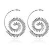 Women Round Spiral Exaggerated Whirlpool Gear Hook Drop Earrings Jewelry Charm K
