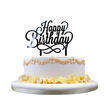 HAPPY BIRTHDAY CAKE PICK TOPPER DECORATION GOLD GLITTER SILVER CALLIGRAPHY