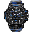 Romacci Mens Stylish Sports Multi-function Electronic Waterproof Camouflage Watch Dual Display Wristwatches