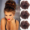 Synthetic Wave Curly Flexible Scrunchie Hair Bun Chignon Donut Wrap For Ponytail