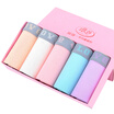 Langsha ladies underwear 5 pieces of breathable cotton indentation underwear lady letters solid color cotton waist girls briefs mixed color 160 M