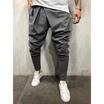 NEW Mens Track Pants Slim Cuff Trousers Sport Tracksuit Casual Plain Black Grey