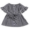 Toddler Kids Baby Girls Clothes Plaid Dress Short Sleeve Casual Mini Dresses