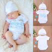 "The Prince Has Arrived" Newborn Baby Boys Romper Hat 2Pcs Outfits Shower Gift