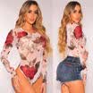 Women Sexy Long Sleeve Bodycon Bandage Bodysuit Jumpsuit Slim Short Romper