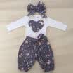 0-24M Newborn Baby Kids Girls Clothes Floral Romper TopsLong Pants Outfits Set