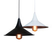 Baycheer HL478962 Black Finish Hanging Pendant Round Flared Metal Shade