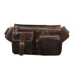 Men Vintage Leather Waist Bag Fanny Packs Travel Outdoor Retro Belt Bum Pouch Shoulder Crossbody Sling Chest Bag