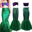 Halloween Women Fancy Dress Mermaid Bra Scal Tail Skirt Costume Party Masquerade