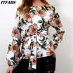 UK Womens Summer Casual Long Sleeve Blouse Ladies Loose T Shirt Tops Plus Size