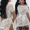 US Women Summer Beach Dress Lace Crochet Bikini Cover Up Swimwear Bathing Suit