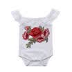 Newborn Babys Girls Sleeveless Bodysuit Romper Bodysuit Summer Floral Clothes