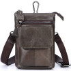 Mens leather belt leather mobile phone bag shoulder top layer leather multi-purpose business bag