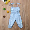 Newborn Kids Baby Girls Sleeveless Strap Flowers Romper Jumpsuit Bodysuit Outfit