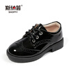 Snafy Snoffy Boys Shoes New Childrens Leather Student Shoes Performance Black England Single Shoes 17846 Bright Black 31
