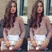 Fashion Women Summer Loose Casual Chiffon Long Sleeve Lace T Shirt Tops Blouse