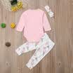 Cute Newborn Baby Girls Clothes Tops RomperIce Cream Pants Headband Outfits
