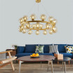 Baycheer HL487613 Modern Gold Chandelier 2362" Diameter 12 Light Glass Sphere LED Pendant Lighting