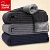 Arctic velvet warm pants mens autumn pants thickening base color spinning wool double knee pads patch plus velvet pants single piece slim cotton pants dark gray L