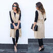 Celeb Womens Casual Loose Long Duster Coat Jacket Cardigan Suit Vest Waistcoat