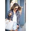 US Women Ladies Classic Leopard Print Jacket Coats Zip Biker Casual Tops Outwear