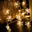 Gong Xun led small lights flashing lights string ins girl heart room layout snowflake Christmas tree holiday Christmas decorations 3 meters 20 lights snow lights - battery warm white