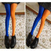US SELL Women Patchwork Footed Tights Stretchy Pantyhose Stockings Elastic Socks