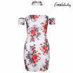 Women Holiday Off Shoulder Boho Bodycon Ladies Floral Summer Beach Mini Dress