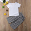 Toddler Kid Baby Girl Floral T-shirt Tops Plaid Pants 2pcs Set Outfits Clothes