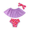 US Stock Newborn Baby Girl Tank TopsBreifsHeadband Outfit Summer Clothing Set