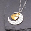 Best GoldSilver Family I LOVE YOU TO THE MOON AND BACK Necklace Charm Pendant