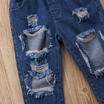 Fashion Toddler Kids Girls Off Shoulder Tops Jeans Denim Pants 2Pcs Outfits Set
