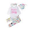 4pcs Newborn Baby Girl Cactus Clothes Jumpsuit Romper Bodysuit Pants Outfits