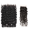 Allove Remy Hair Brazilian Human Hair Weave Water Wave Hair 3pcs Bundles with Lace Closure Virgin Cheap Hair Extensions