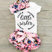 Newborn Kid Baby Girl Outfit Floral Clothes Romper Jumpsuit BodysuitPants Set B